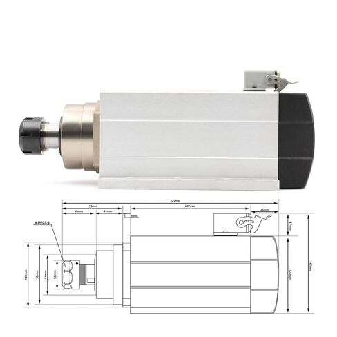 6.0KW مغزل مطول بالهواء ER32 300Hz 220V / 380V مع شفة متزايدة 4 محامل كرة سيراميكية مع دقة 0.01 ملم (220 فولت) in Kuwait