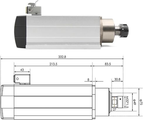 220V/380V 3.5KW 4 محمل محرك مغزل من CNC محرك مغزل ER25 محامل كرة الدوران وعاكس 4 كيلو وات (380 فولت) in Saudi Arabia
