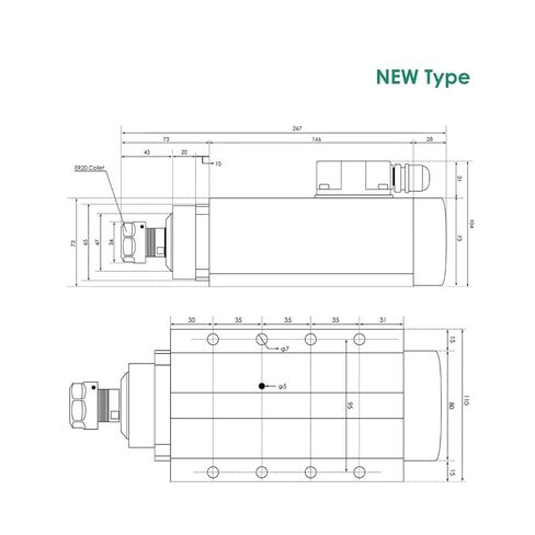 محرك المغزل المبرد بالهواء 220V 380V 2.2KW ER20 300HZ محامل ثلاث مراحل 4 مع شفة متزايدة (محامل سيراميك ، 220 فولت) in Saudi Arabia