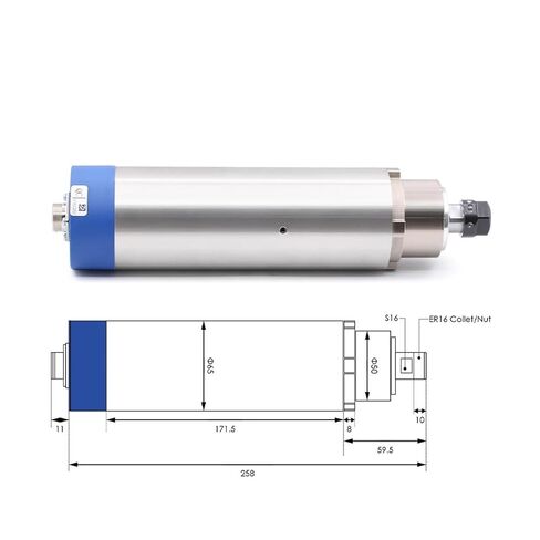 1.5kw ER16 D65 محرك مغزل مطول بالهواء 65x258mm 220v/380v 4pcs محمل الكرة (110 فولت) in Kuwait