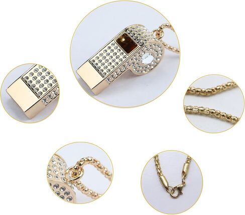 Whistle,Rhinestone Sports Whistle with Keychain for Coach/Referee/Training/Lifeguard/Teachers(Gold) in Saudi Arabia