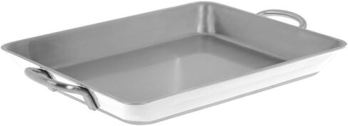 HUBERT Colorscape 3-Ply Rectangular White Stainless Steel Pan - 14 1/4"L x 11 2/5"W x 1 1/2"H in Saudi Arabia