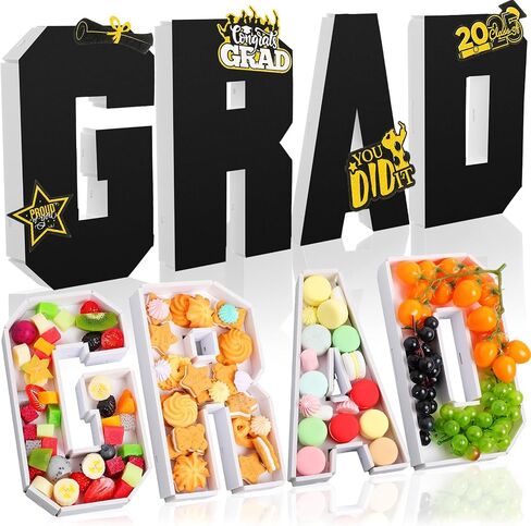 فئة زخارف التخرج من 2025 CHARCUTERIE GRARTING CARTBOARD BOAND BOX 2025 تقديم علبة الورق للتخرج مركزيات مركزية DECO لمستلزمات الحفلات الدراسية الكلية (أبيض) in Saudi Arabia