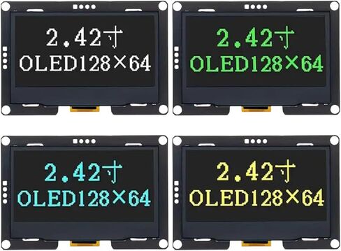 2.4 2.42 بوصة 128x64 OLED LCD Display Module SSD1309 12864 4 PIN IIC I2C الواجهة التسلسلية لـ R3 C51 in Saudi Arabia