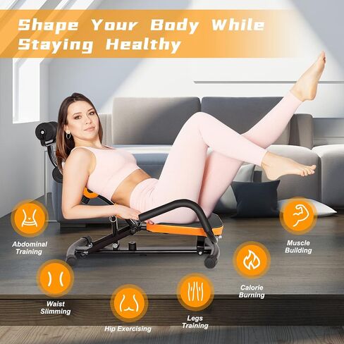 Goplus Core & Abdominal Trainers, Twister Trainer Ab Exercise Machine Height Adjustable Incline Workout Equipment Ab Rocket Exerciser in Kuwait
