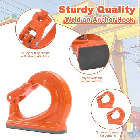 Leero 10 Ton G80 Weld على خطاف المرساة ، خطاف الرفع الثقيل مع حد حمل العمل 22000 رطل ، والسنانير لحام للحطام ، والرافعة ، والجرار ، ورفع التزوير (2 عبوة) in Kuwait