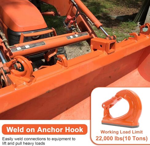 Leero 10 Ton G80 Weld على خطاف المرساة ، خطاف الرفع الثقيل مع حد حمل العمل 22000 رطل ، والسنانير لحام للحطام ، والرافعة ، والجرار ، ورفع التزوير (2 عبوة) in Kuwait