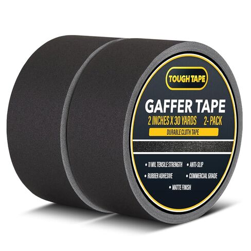 شريط Gaffers الأسود غير اللامع 2 بوصة × 30 ياردة - الصف الاحترافي ، الطقس والمقاوم للماء ، شريط متين لا توجد بقايا gaff - قبضة المسيل للدموع سهلة للكابل والأرضيات و AV in Kuwait