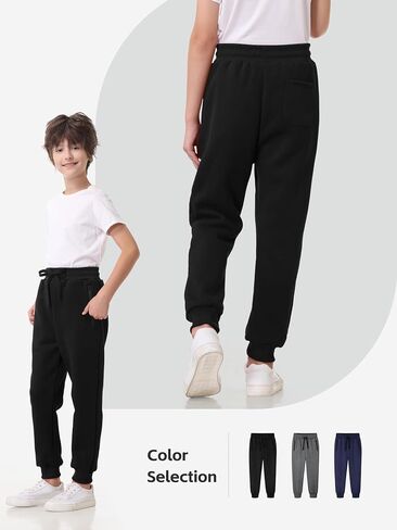 3 Pack Boys Sweatpants Fleece Athletic Pants Kids Clothes Boys Joggers with Zipper Pocket in Saudi Arabia