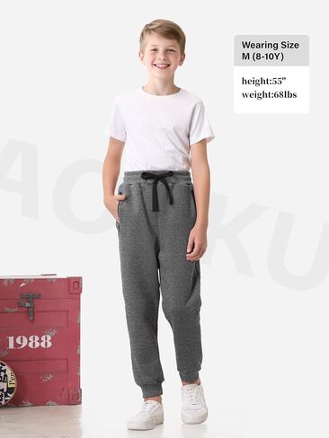 3 Pack Boys Sweatpants Fleece Athletic Pants Kids Clothes Boys Joggers with Zipper Pocket in Saudi Arabia