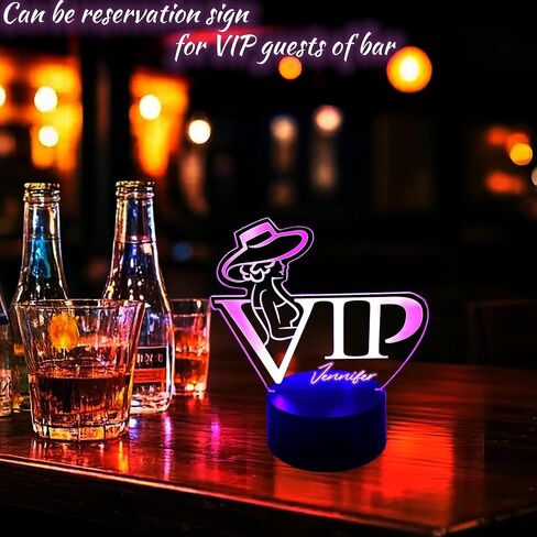 LED VIP محفوظة الجدول ضوء ليلا ضوء مع القلم ، مضيئة القائمة لوحة الجدول لوحة خيمة مع أضواء ملونة للحانة حفل زفاف حفل عشاء المنزل (الأسود ، النساء) in Kuwait