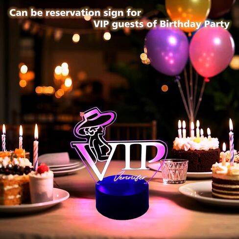 LED VIP محفوظة الجدول ضوء ليلا ضوء مع القلم ، مضيئة القائمة لوحة الجدول لوحة خيمة مع أضواء ملونة للحانة حفل زفاف حفل عشاء المنزل (الأسود ، النساء) in Kuwait