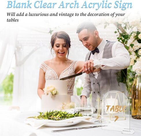 simarro 30 Sets Clear Arch Acrylic Sign With Stand, 4x6 Inch Blank Arched Round Top Sheet Wedding Table Numbers Holders for Wedding Reception Event Party Restaurant Decor in Saudi Arabia