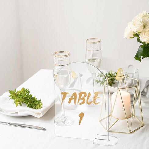 simarro 30 Sets Clear Arch Acrylic Sign With Stand, 4x6 Inch Blank Arched Round Top Sheet Wedding Table Numbers Holders for Wedding Reception Event Party Restaurant Decor in Saudi Arabia