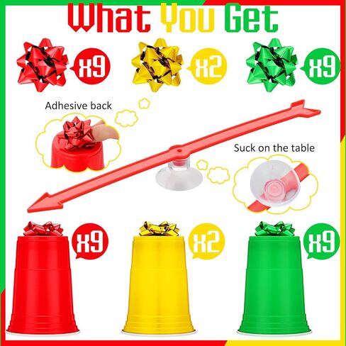 Sosation Christmas Party Games Spinner Wheel Christmas Roulette Raffle Game Set Include 38 Plastic Star Flower 20 Disposable Cups and 1 Pointer Spinner Wheel for Prizes Party Supplies in Saudi Arabia