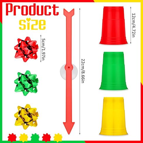 Sosation Christmas Party Games Spinner Wheel Christmas Roulette Raffle Game Set Include 38 Plastic Star Flower 20 Disposable Cups and 1 Pointer Spinner Wheel for Prizes Party Supplies in Saudi Arabia