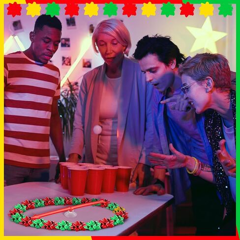 Sosation Christmas Party Games Spinner Wheel Christmas Roulette Raffle Game Set Include 38 Plastic Star Flower 20 Disposable Cups and 1 Pointer Spinner Wheel for Prizes Party Supplies in Saudi Arabia