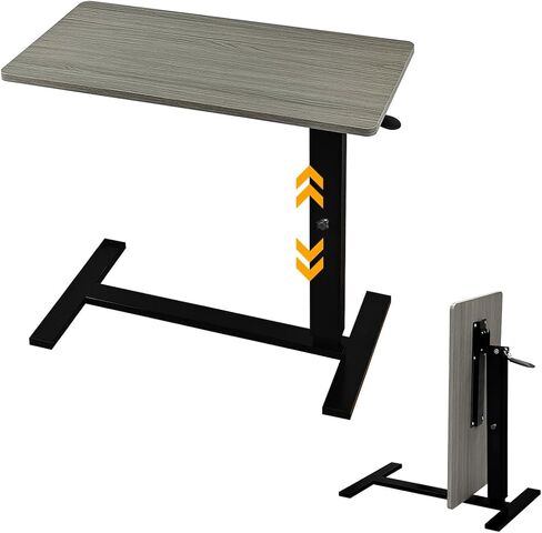 lumizone Foldable Overbed Table with Wheels Adjustable Height Bedside Desk 27.56"-36.61" Rolling Hospital Bed Table with Casters Medical Tray for Home Use Desk Over The Bed in Saudi Arabia