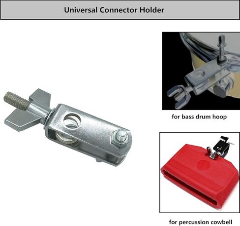 Snare Tom Drum Hoop Mounting Bracket Hardware Parts Metal Universal Connector Holder for All Percussion Cowbell Jam Block Mounting Rods Drum Kit Accessories in Saudi Arabia