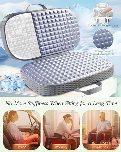 Rapid Cooling Travel Airplane Seat Cushion for Long Flights, Waterproof Stadium Portable Memory Foam Seat Cushion for Kayaking, Camping, Bleachers, Car, Folding Chair Pads for Tailbone Sciatica Pain in Saudi Arabia