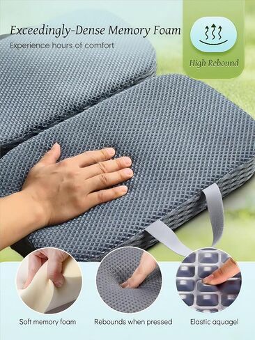Rapid Cooling Travel Airplane Seat Cushion for Long Flights, Waterproof Stadium Portable Memory Foam Seat Cushion for Kayaking, Camping, Bleachers, Car, Folding Chair Pads for Tailbone Sciatica Pain in Saudi Arabia