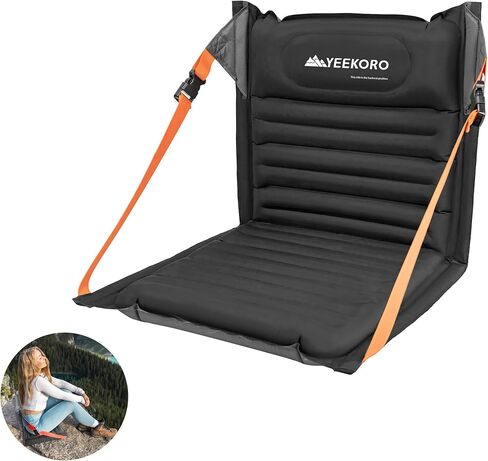 Inflatable Folding Seats, Portable Chairs with Back Support, Foldable and Lightweight Seat for Camping/Sporting Events, Stadium Seats with Storage Bag Lounge Chair in Kuwait