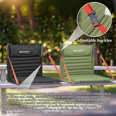 Inflatable Folding Seats, Portable Chairs with Back Support, Foldable and Lightweight Seat for Camping/Sporting Events, Stadium Seats with Storage Bag Lounge Chair in Kuwait