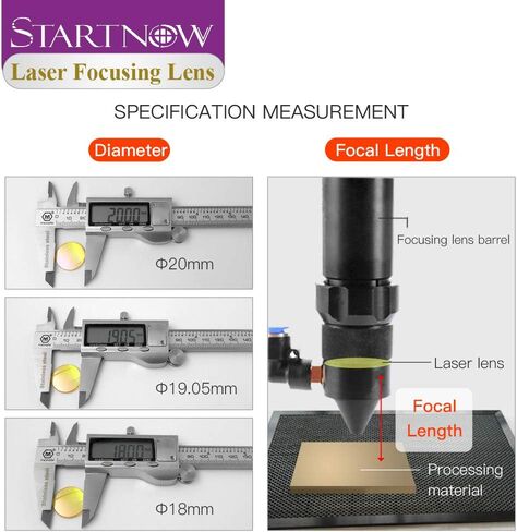 Startnow CO2 Laser Focus Lens China PVD ZnSe 12 18mm 19.05 20 mm F38.1 50.8 63.5 76.2 101.6 1.5"- 4" for Laser Cutting Machine (D20mm, F50.8mm) in Kuwait