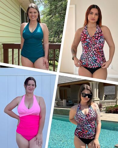 Womens Halter Tankini Swimsuit - Tummy Control Bathing Suit Two Piece Swimsuit V Neck Swimwear 2025 Teal XL in Saudi Arabia