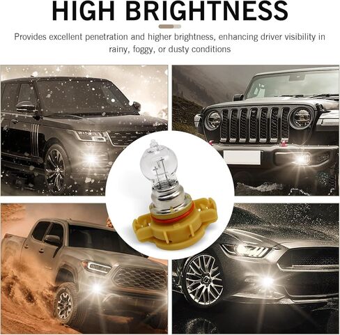 Downhill PSX24W Fog Light Bulbs,12V 24W 3500K Ultra-bright Shock-proof Quartz Glass Daytime Running Light, Plug and Play Multi-functional Turn Signal Light, Universal Cars Lighting Replacement (White) in Saudi Arabia