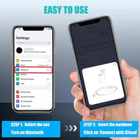 iPhone Wired Earbuds wtih Lightning Connector, Apple MFi Certified in Ear Earphones with Microphone Compatible with iPhone 14 13 12 11 Pro Max X XS XR 8 7 Plus (White&Black) (White&Black) in Kuwait
