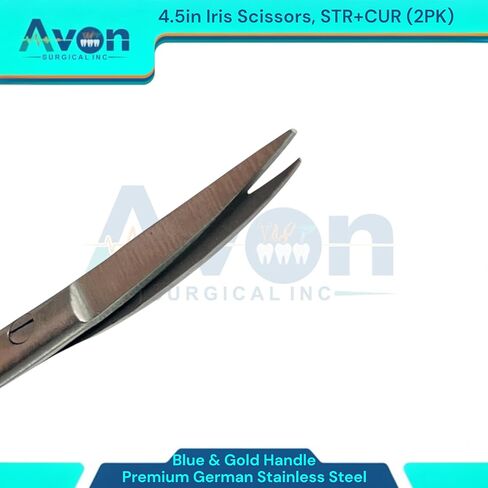 مقص القزحية الحادة المقص 4.5 بوصة مجموعة نصائح مستقيمة ومنحنية ، مقبض ذهبي وأزرق-الفولاذ المقاوم للصدأ الألماني المرفق بالألوان. in Kuwait