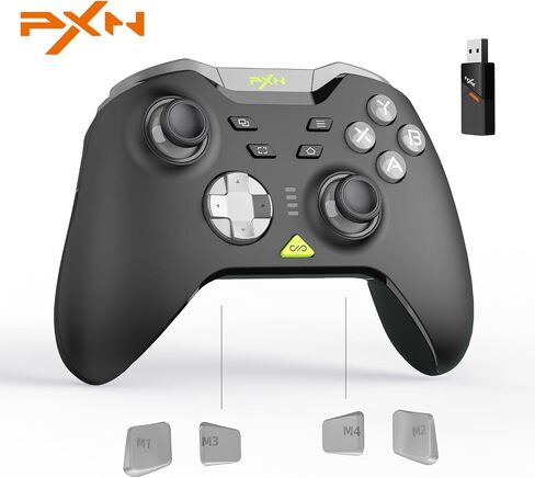 PXN P5 Wireless Gaming Controller, Hall Effect Joystick, 2.4G PC Gaming Controller, Hall Triggers, Dual Vibrators, APP, POM, Wake-up, 4-Macro, 3-Mode(2.4G/BT/SW), for PC,Switch,Android,iOS in Saudi Arabia