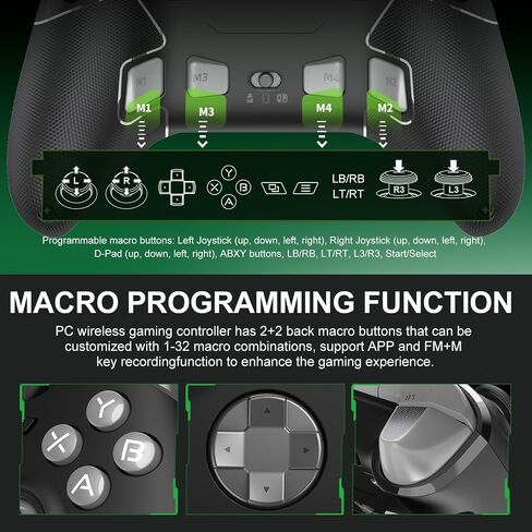 PXN P5 Wireless Gaming Controller, Hall Effect Joystick, 2.4G PC Gaming Controller, Hall Triggers, Dual Vibrators, APP, POM, Wake-up, 4-Macro, 3-Mode(2.4G/BT/SW), for PC,Switch,Android,iOS in Saudi Arabia