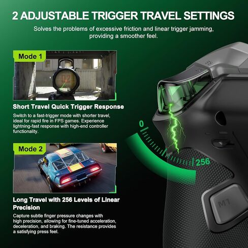 PXN P5 Wireless Gaming Controller, Hall Effect Joystick, 2.4G PC Gaming Controller, Hall Triggers, Dual Vibrators, APP, POM, Wake-up, 4-Macro, 3-Mode(2.4G/BT/SW), for PC,Switch,Android,iOS in Saudi Arabia