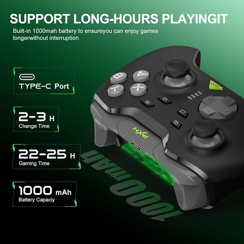 PXN P5 Wireless Gaming Controller, Hall Effect Joystick, 2.4G PC Gaming Controller, Hall Triggers, Dual Vibrators, APP, POM, Wake-up, 4-Macro, 3-Mode(2.4G/BT/SW), for PC,Switch,Android,iOS in Saudi Arabia