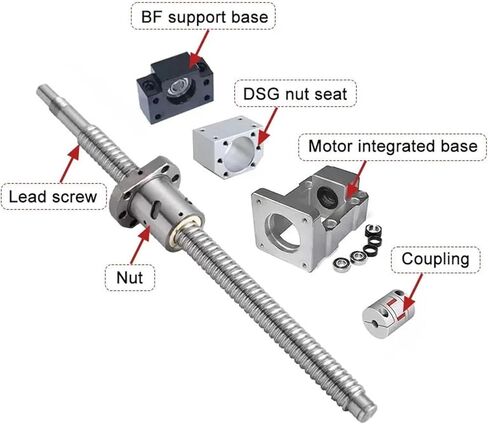 Linear Motion Ball Screw Machine Parts Ball Screw Spindle Kits and Motor for Engraving Machine Accessories 1 Set SFU2004 Nut 1050-2000mm(1550mm) in Saudi Arabia