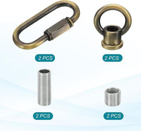 Patikil M10 Fine Thread LAMP حامل حلقة أنثى مع M12 سلسلة محول الرابط السريع ، رفع الدعم الهيكلي لخطاف الجوز للعين للثريا ، 88 رطلا حزمة البرونز من 2 in Kuwait