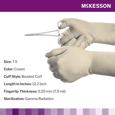 McKesson Perry القفازات الجراحية الاصطناعية القابلة للتخلص من الزوج المعقم للبولي كلوروبرن القفازات الممتدة طول الكفة in Saudi Arabia