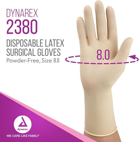 Dynarex معقمة القفازات الجراحية اللاتكس ، خالية من المسحوق ، معقمة معقمة في أزواج ، واستخدام مهني للرعاية الصحية ، والعيادة البيطرية ، والخزانة ، وحجم 6.5 ، و 1 حالة من 200 زوج من القفازات in Saudi Arabia