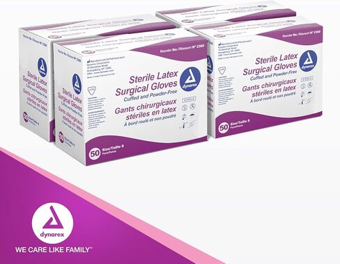 Dynarex معقمة القفازات الجراحية اللاتكس ، خالية من المسحوق ، معقمة معقمة في أزواج ، واستخدام مهني للرعاية الصحية ، والعيادة البيطرية ، والخزانة ، وحجم 6.5 ، و 1 حالة من 200 زوج من القفازات in Saudi Arabia
