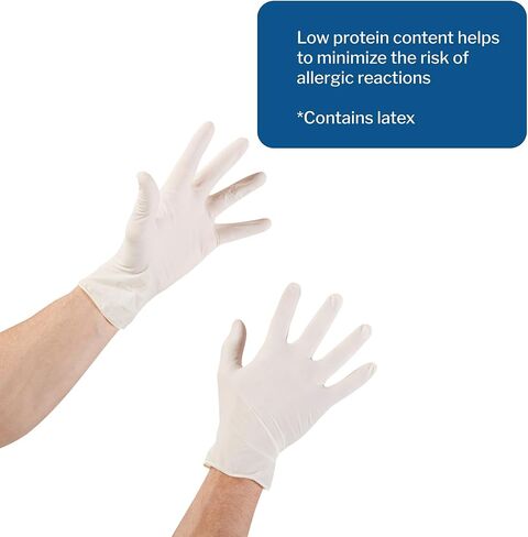 McKesson Confiderm Latex Exam Gloves, Non-Sterile Medical Gloves with Textured Fingertips - Beaded Cuff, Powder-Free - Ivory, Size Large, 100 Count, 1 Box in Saudi Arabia