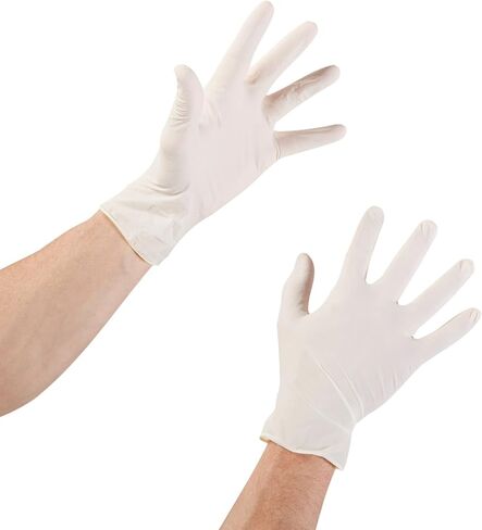 McKesson Confiderm Latex Exam Gloves, Non-Sterile Medical Gloves with Textured Fingertips - Beaded Cuff, Powder-Free - Ivory, Size Large, 100 Count, 1 Box in Saudi Arabia
