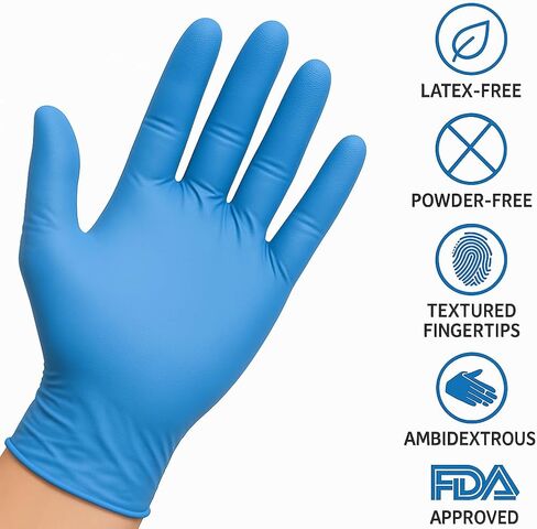 Nitrile Exam Gloves 100 Count Latex Free Powder Free Disposable Textured Grip for Medical and Food Use in Saudi Arabia
