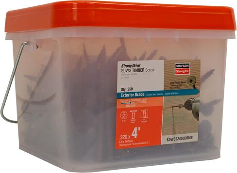 Simpson Strong-Tie SDWS22400DBMB SDWS SDWS SDWS (الصف الخارجي) 0.220 بوصة × 4 بوصة ، مغلف مزدوج الحاجز ، رأس غسالة ، نقطة Sawtooth ، تان (حزمة 250) in Saudi Arabia