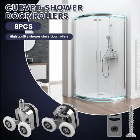 8Pcs 23mm Aluminum Alloy Top Shower Door Rollers Pulley Bathroom Sliding Glass Door Wheels Sliding Door Wheels Rollers Bathroom in Saudi Arabia