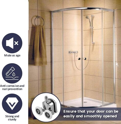 8Pcs 23mm Aluminum Alloy Top Shower Door Rollers Pulley Bathroom Sliding Glass Door Wheels Sliding Door Wheels Rollers Bathroom in Saudi Arabia