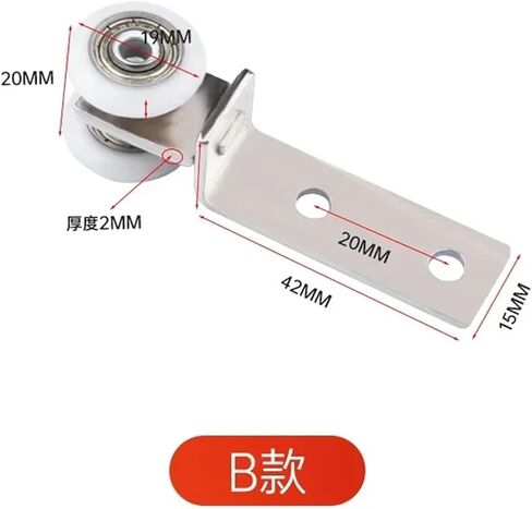 10Pcs Bend Pipe Metal Bearing Pulley Block with Two Plastic Wheel for Sliding Door Window Cabinet in Saudi Arabia