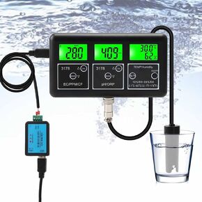 7-in-1 Water Quality Tester, Multi-Parameter Water Quality Analyzer, PH/EC/Salt/TDS(PPM)/Temp/S.G, Removable Electrode, High Calibration Accuracy for Aquariums, Pools in Kuwait
