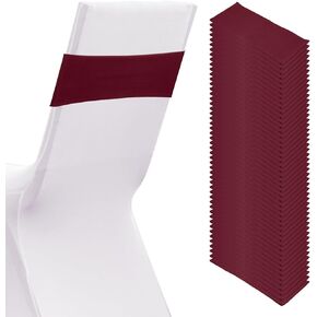 PATIKIL Premium Spandex Chair Sashes Bows, 50 Pcs Elastic Stretch Chair Cover Band Ties with Slider Buckle for Birthday Party Banquet Wedding Decoration, Date Red in Saudi Arabia